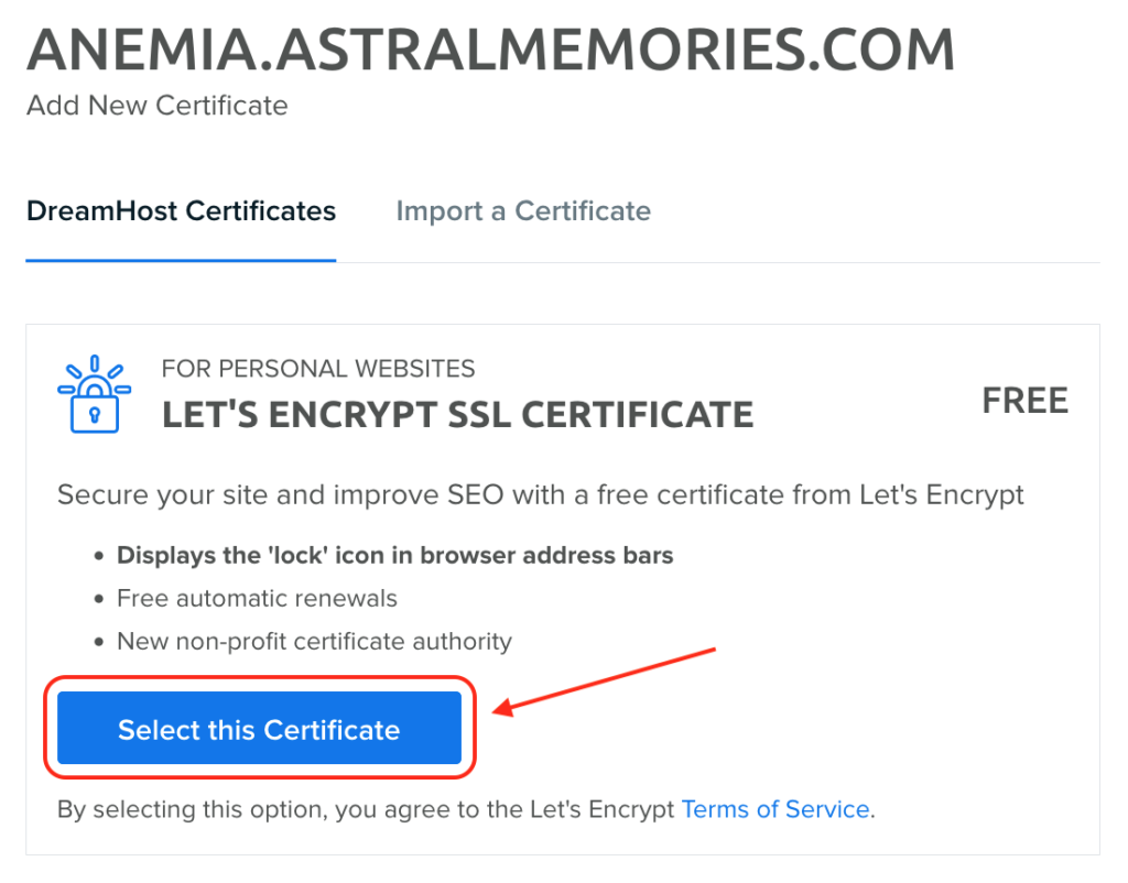 Let’s Encrypt SSL Certificate