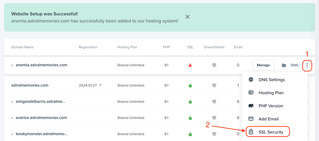 Add an SSL Certificate to your Domain/Subdomain.