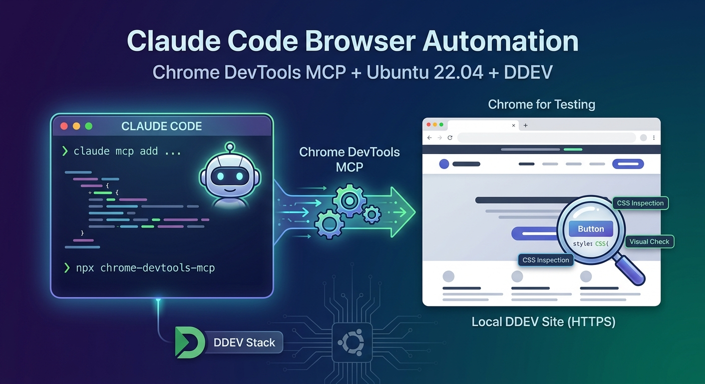 Claude Code Browser Automation - Chrome DevTools MCP (Ubuntu 22.04 + DDEV)